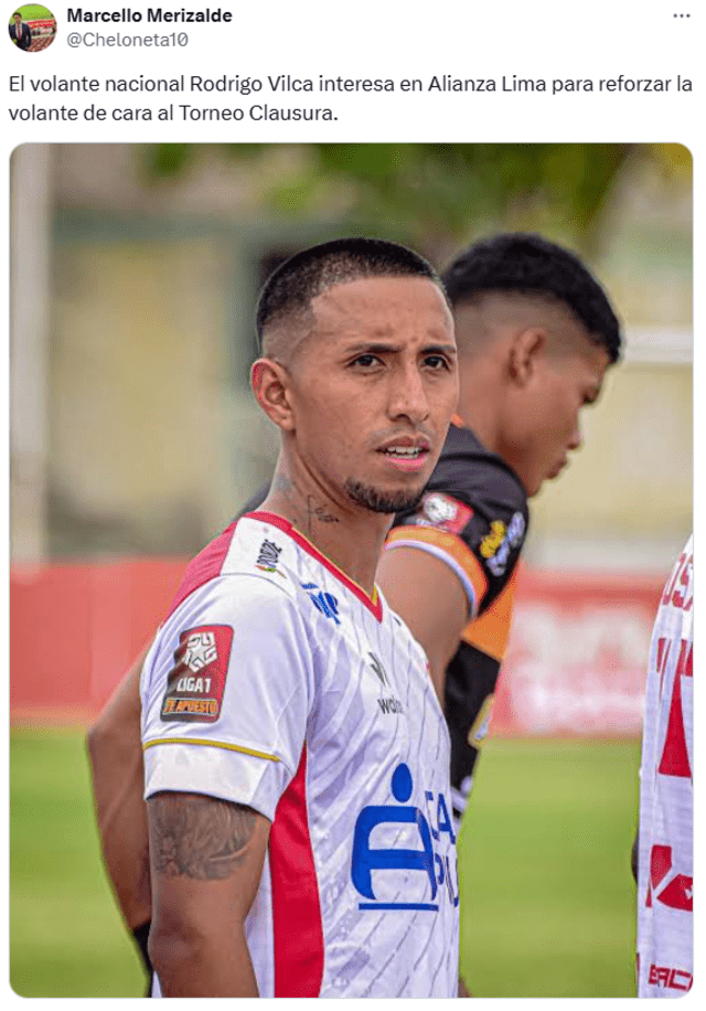 Rodrigo Vilca podría llegar a Alianza Lima para el torneo Clausura. Foto: captura de pantalla de X Rodrigo Vilca podría llegar a Alianza Lima para el torneo Clausura. Foto: captura de pantalla de X