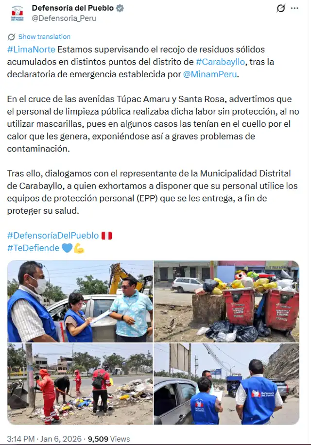 La falta de camiones recolectores y la ruptura de contrato con el consorcio encargado agravan el caos. Foto: captura X.   