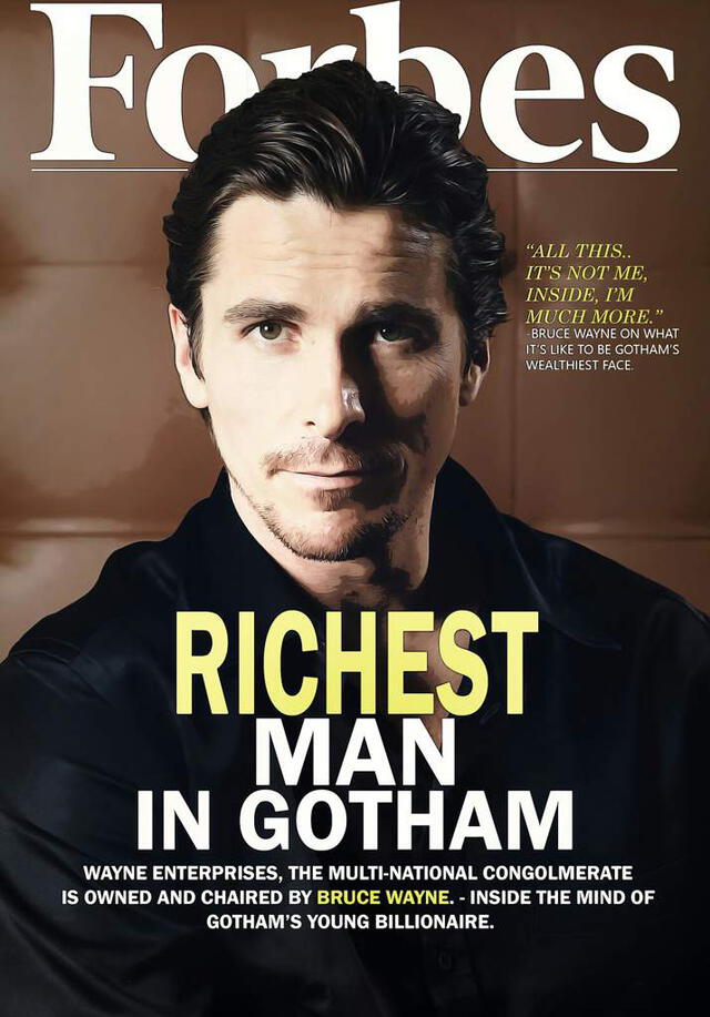 Bruce Wayne es el presidente-propietario de Wayne Enterprises. Foto: Amine Apps.