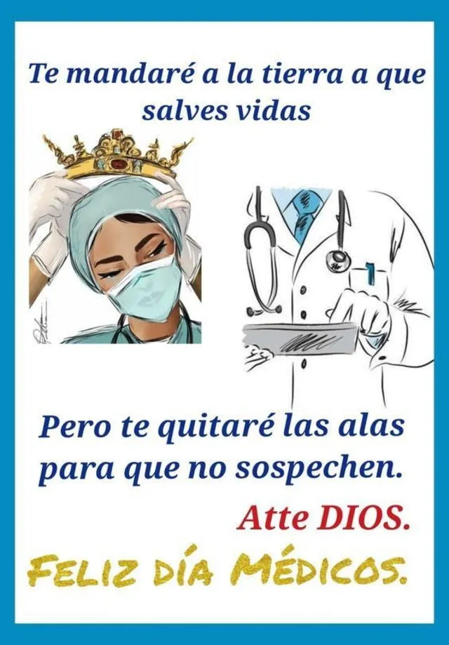 Imágenes para compartir por WhatsApp por el Día del Médico. Foto: clinicallarcat/X   