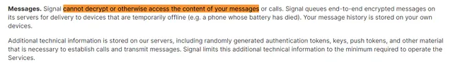 Signal Signal precisa que les es imposible desencriptar el contenido de tus mensajes. Foto: github.com