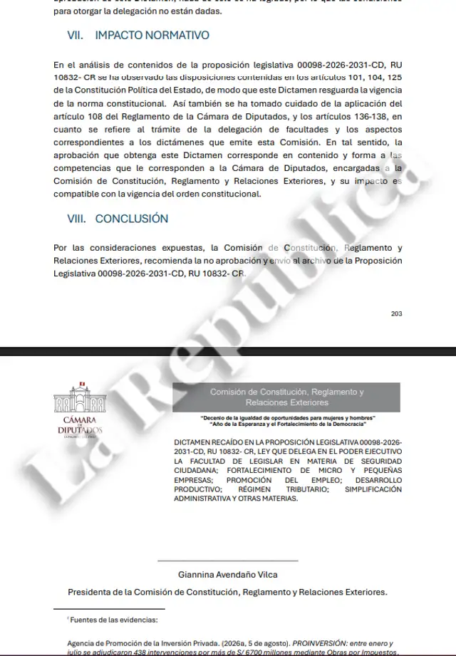 Predictamente recomienda archivar el pedido de facultades del Gobierno. Foto: La República