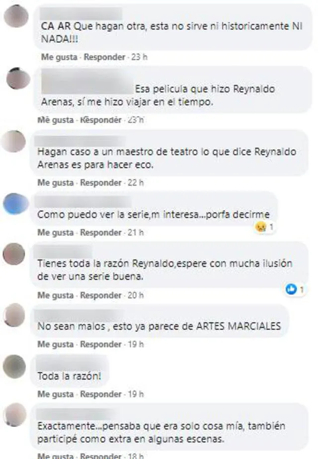 Reynaldo Arenas: usuarios respaldan críticas del actor contra serie Los otros libertadores. Foto: captura/Facebook