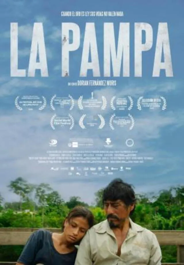  Afiche de La Pampa con los protagonistas Fernando Bacilio (Pedro) y Luz Pinedo (Reina). Foto: archivo GLR   