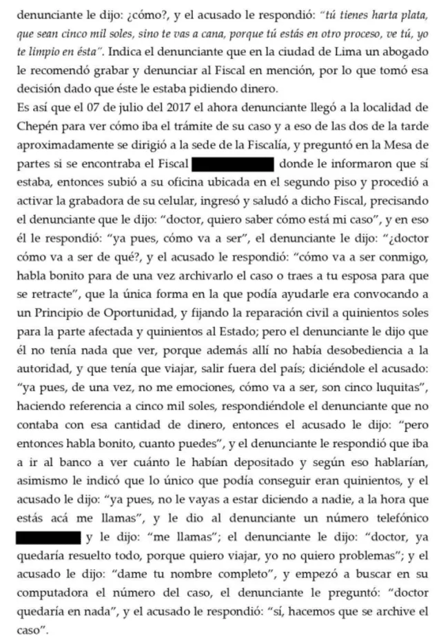  Exfiscal exigía el pago de S/5.000. Foto: captura/Pasión por el Derecho    