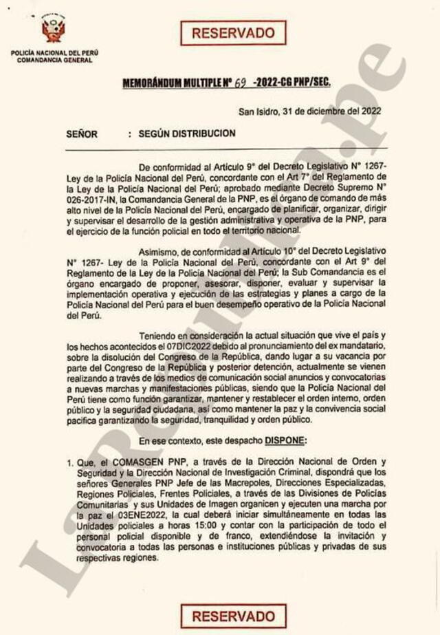 Documento del 31 de diciembre del 2022. Foto: La República