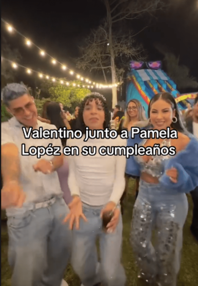 Paul Michel, Valentino y Pamela López. Foto: TikTok Paul Michel, Valentino y Pamela López. Foto: TikTok