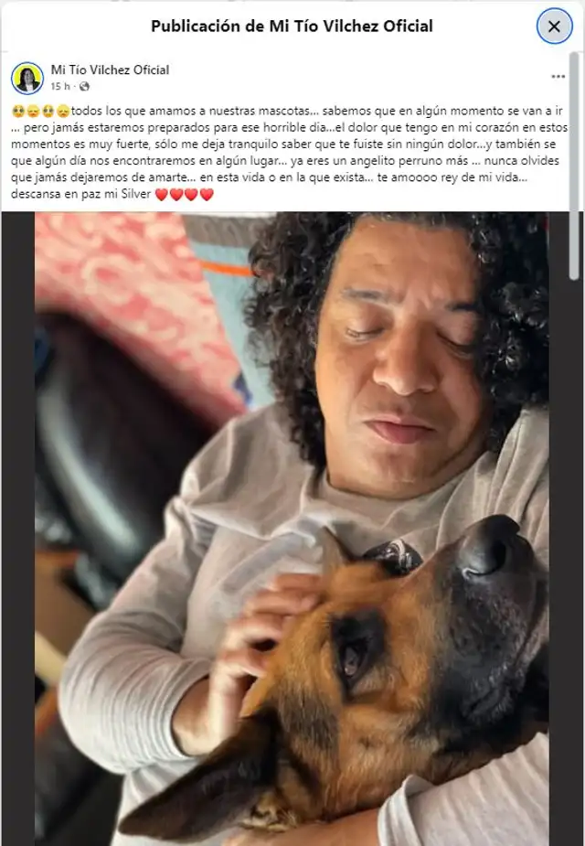 Carlos Vílchez despide a su querido perrito Silver con conmovedor mensaje.    