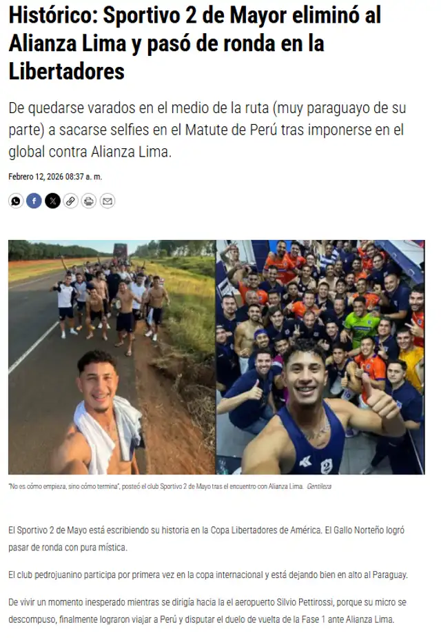 Escribió el diario Extra en su nota. Foto: Extra de Paraguay   