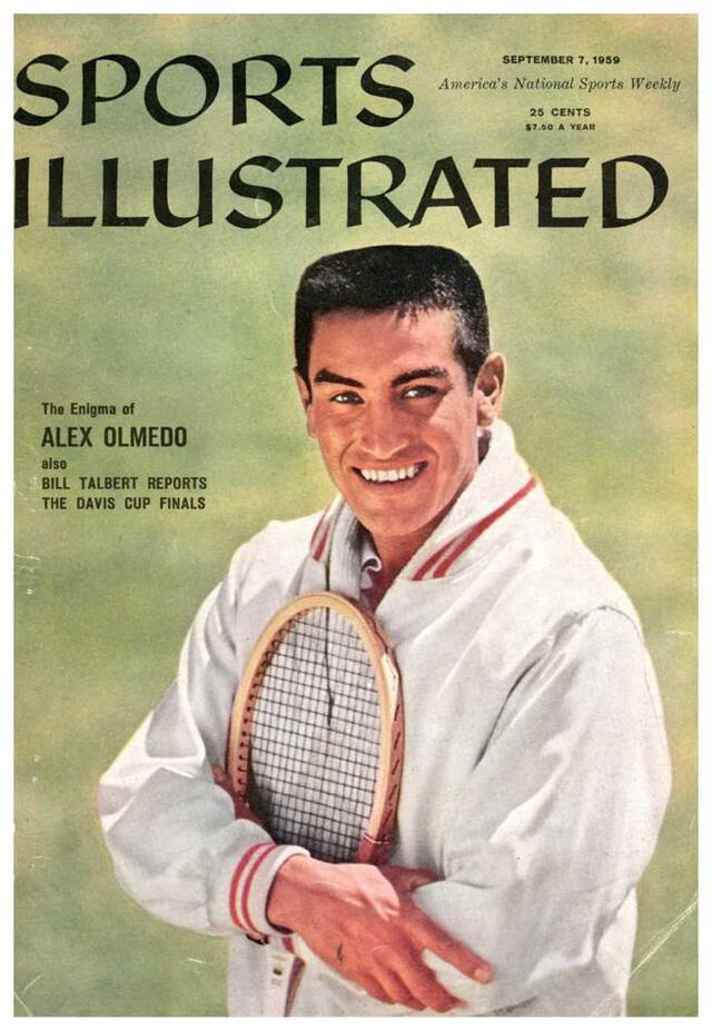 Alex Olmedo salió en la portada de Sports Illustrated cuando capitaneó a Estados Unidos en la Copa Davis