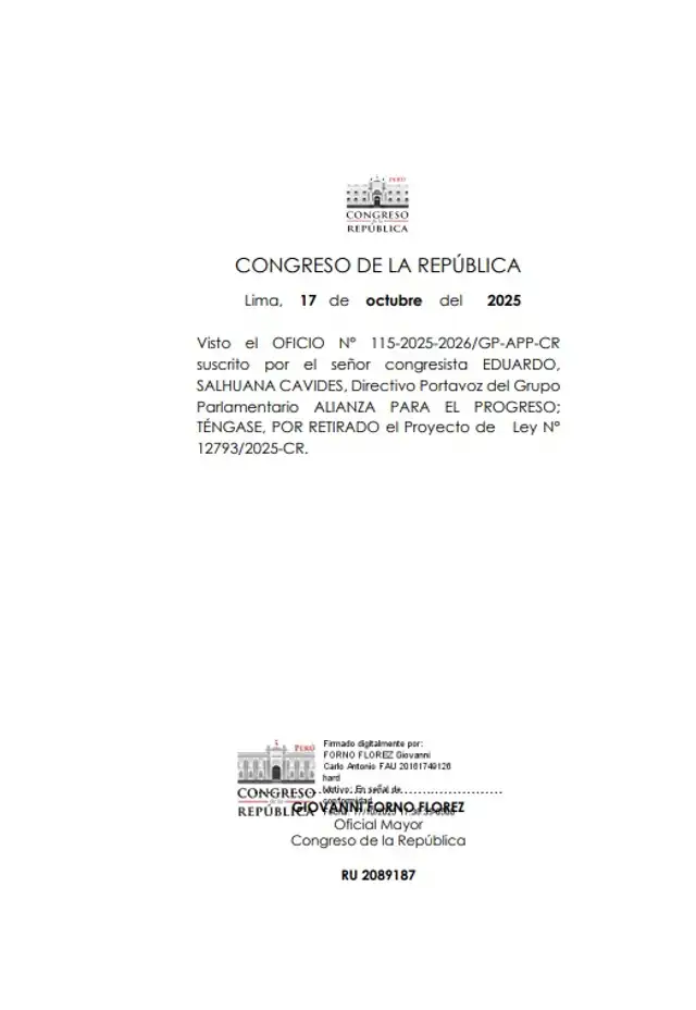 APP retrocede ante proyecto que deducía extorsiones | Foto: Congreso. APP retrocede ante proyecto que deducía extorsiones | Foto: Congreso.