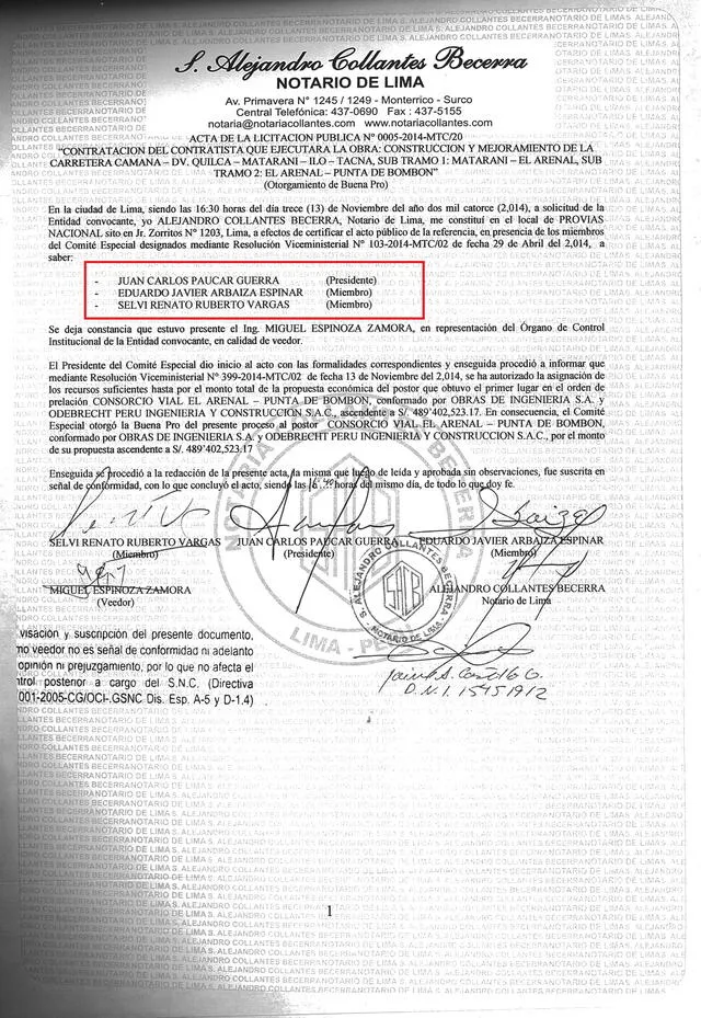 Identificados 6 exfuncionarios que dieron obras a Odebrecht a cambio de sobornos