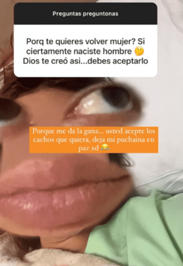  La Uchulú responde con humor los comentarios que critican su reasignación de sexo. Foto: Instagram   