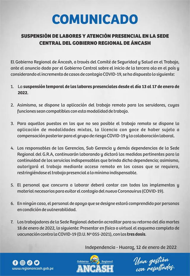 Comunicado del GRA en Facebook.