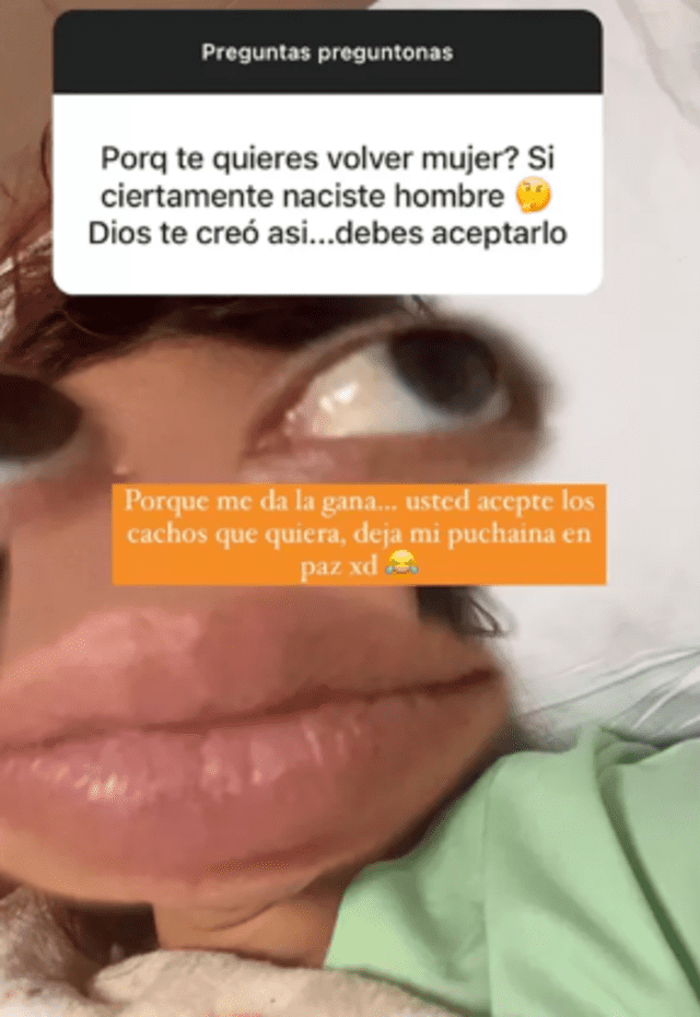  La Uchulú responde con humor los comentarios que critican su reasignación de sexo. Foto: Instagram   