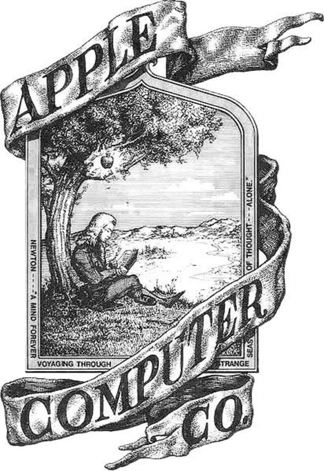  Este fue el primer logo de Apple. Foto: Wikimedia   