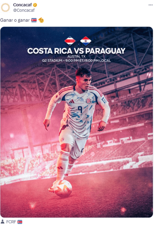 Costa Rica necesita ganar o ganar para seguir soñando. Foto: Concacaf   