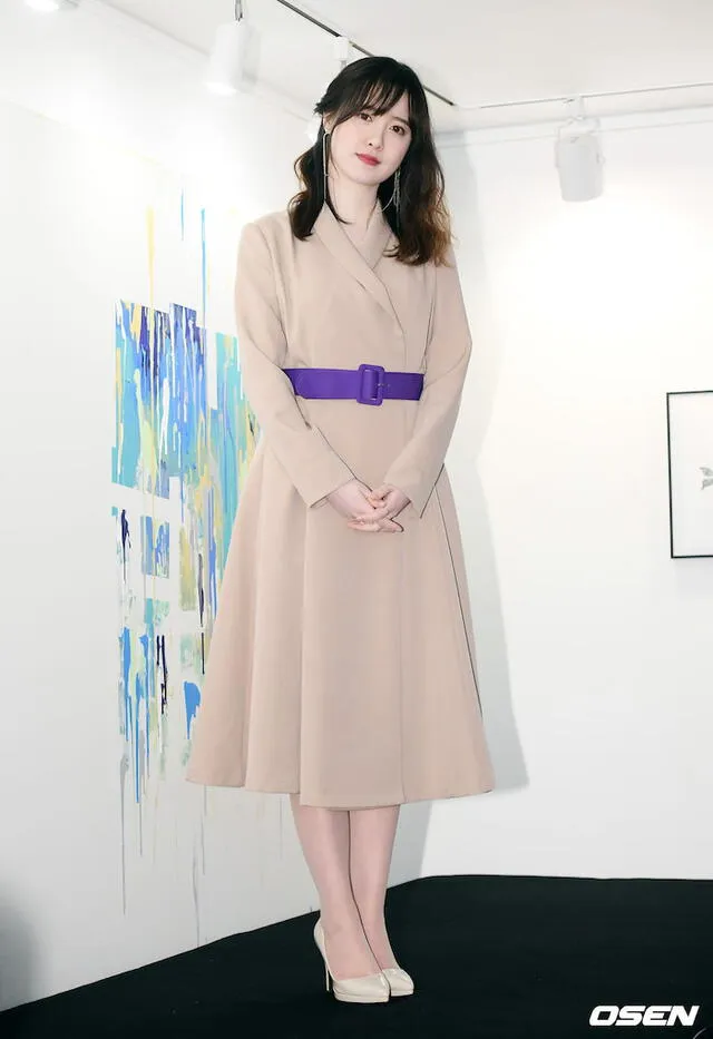 Goo Hye Sun en la conferencia de prensa de la Galería Jinsan en Mapo-gu, Seúl. 18 de abril, 2020.