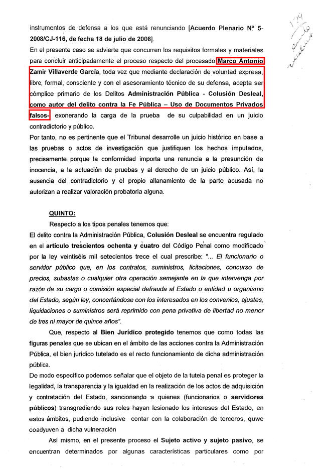 Sentencia contra Zamir Villaverde