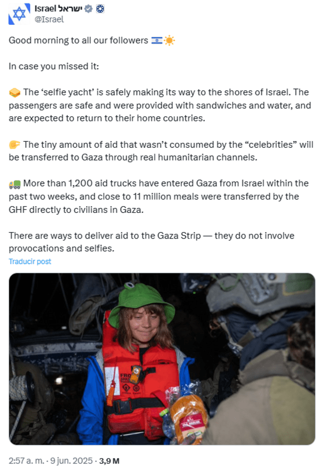 Israel forces Greta Thunberg to leave the country. Photo: @Israel/ X Israel forces Greta Thunberg to leave the country. Photo: @Israel/ X