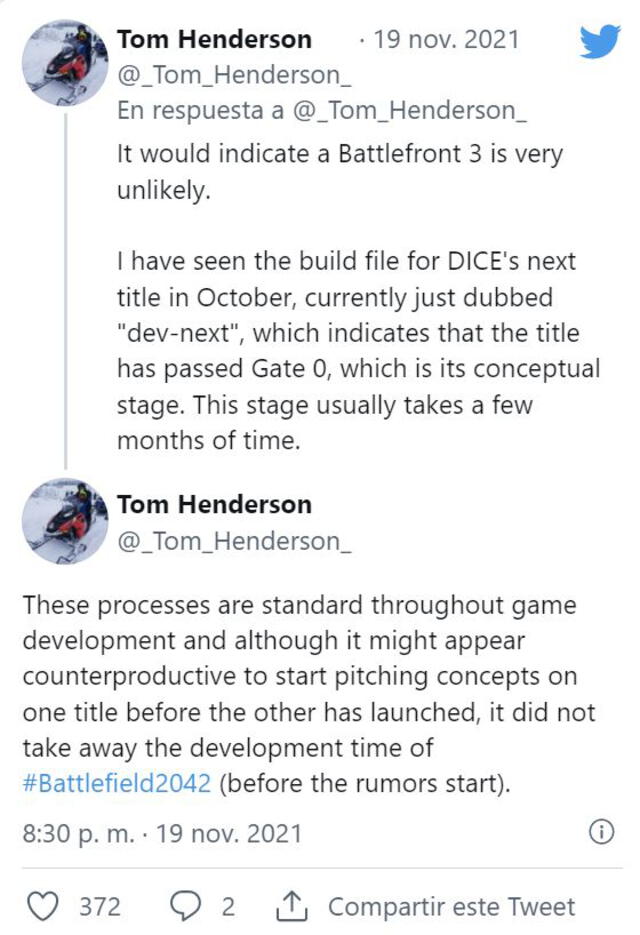 Revelación de Tom Henderson. Foto: Twitter