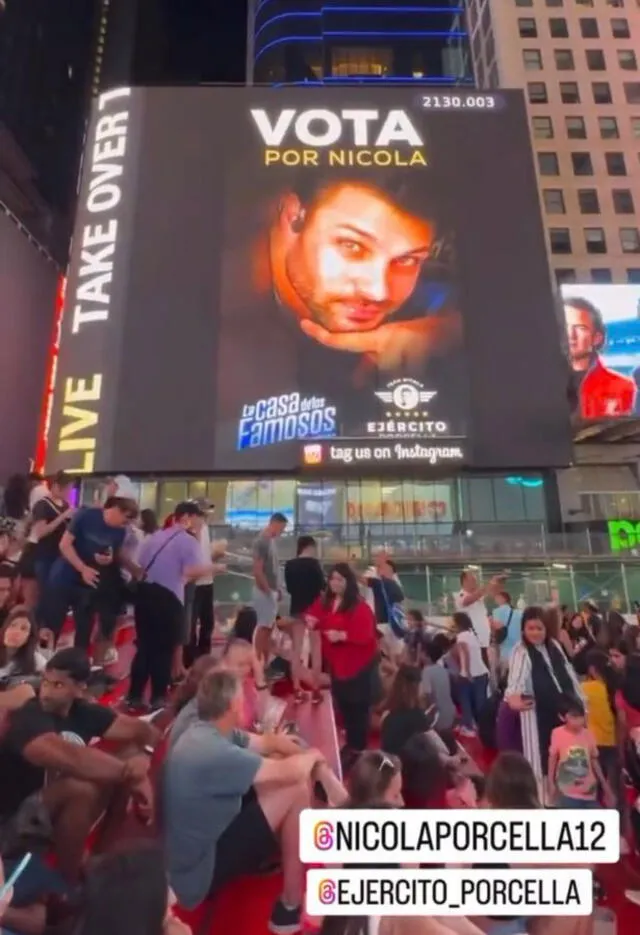  Nicola Porcella, participante de "La Casa de los famosos - México 2023", llego a Times Square. Foto: Instagram   