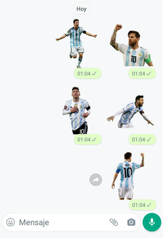 Stickers de Messi en WhatsApp