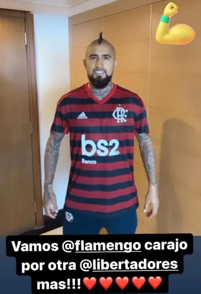 Arturo Vidal apoya a Flamengo de cara a la final de Copa Libertadores 2021
