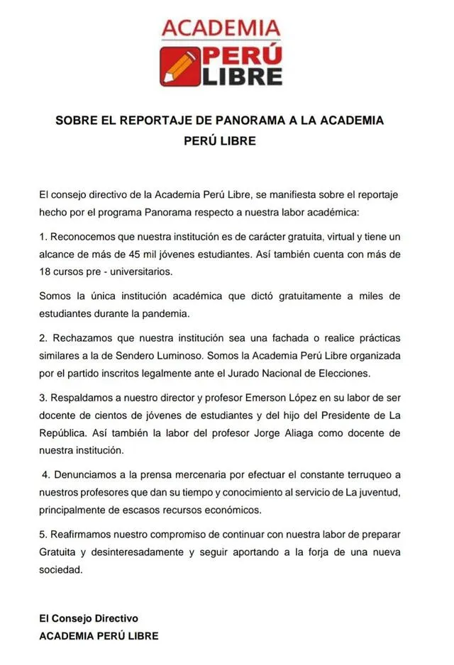Academia Perú Libre.