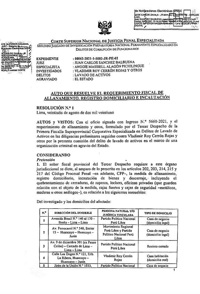 Documento Perú Libre