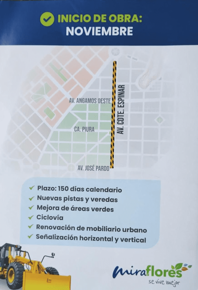 Serán 150 días los que tomará hacer la ejecución de las obras en Miraflores. Foto: Municipalidad de Miraflores   