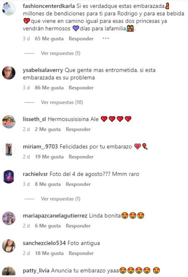 Usuarios felicitan a Rodrigo Cuba y Ale Venturo por su nuevo bebé. Foto: Captura de Instagram