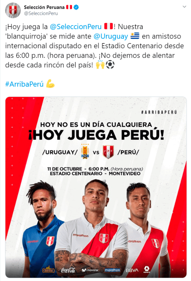 Perú vs. Uruguay EN VIVO en amistoso internacional por la fecha FIFA.