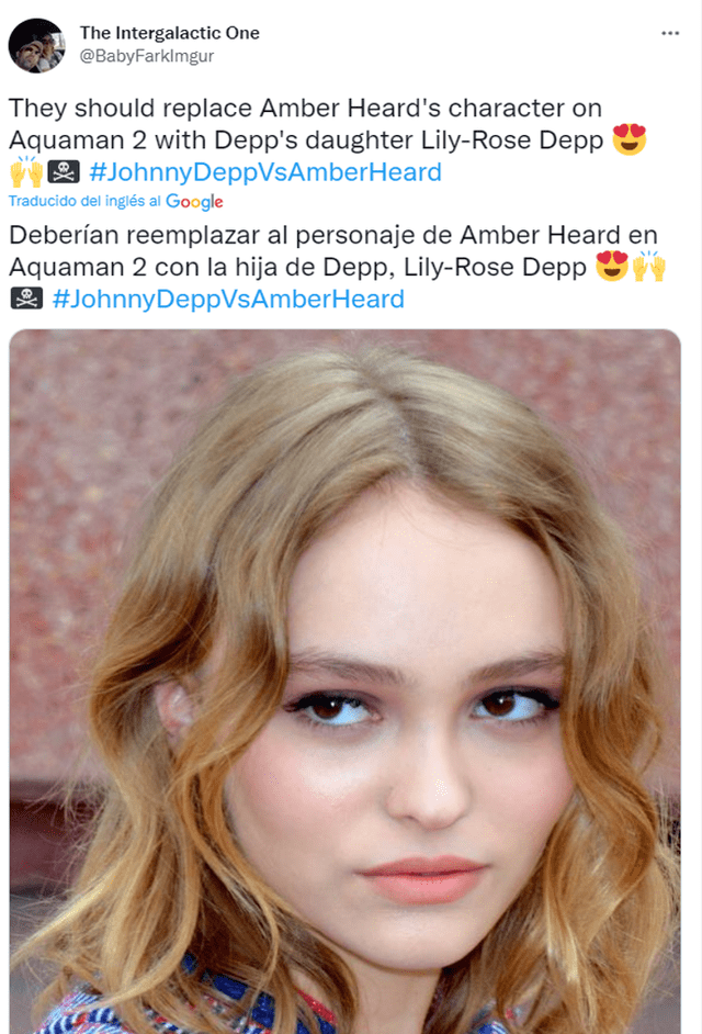 Fans piden a hija de Johnny Depp en reemplazo de Mera para "Aquaman 2". Foto: captura de Twitter