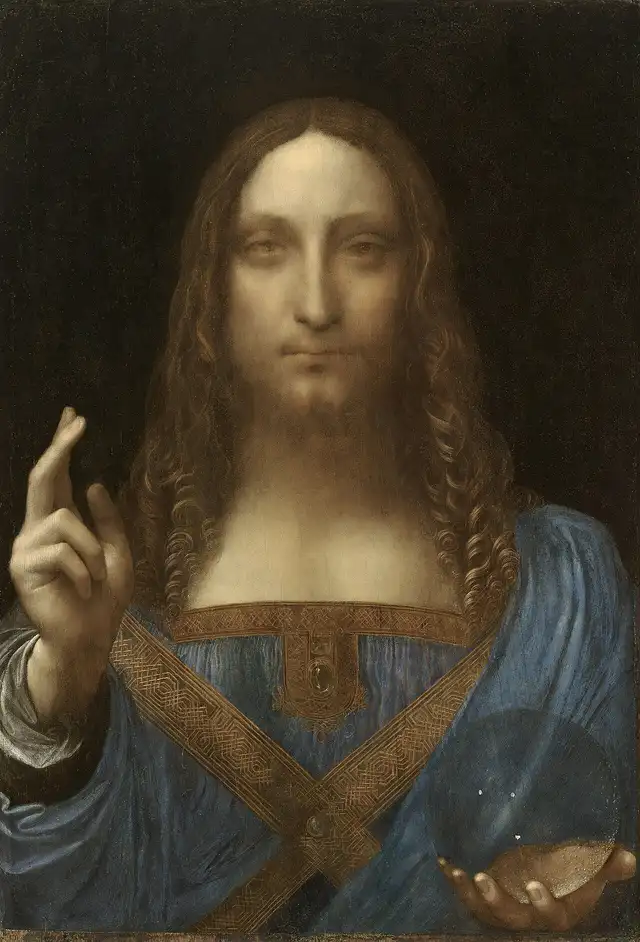 Reproducción del Salvator Mundi tras su restauración. Foto: Wikimedia