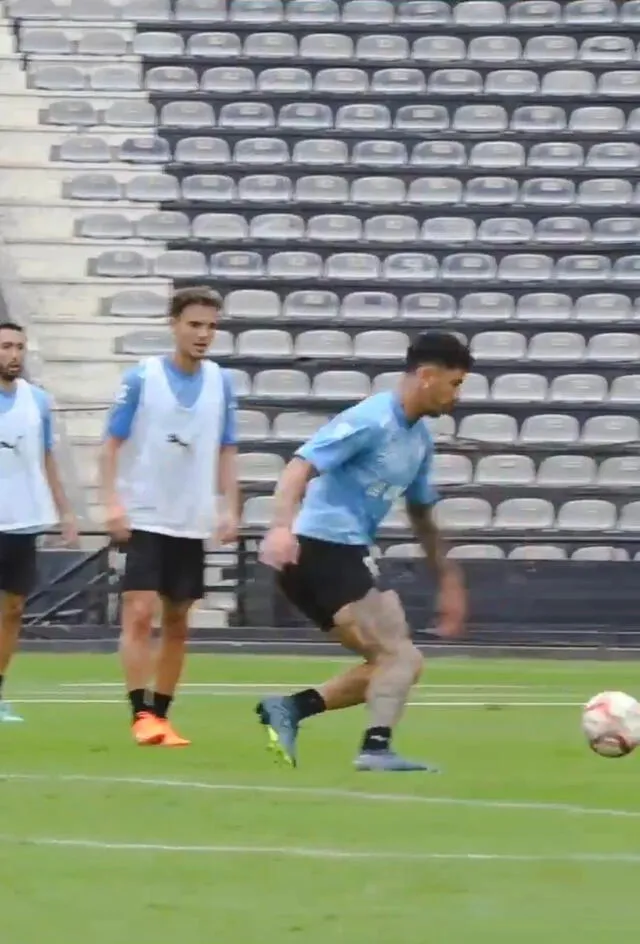 Lucas Menossi en el campo de Matute. Foto: difusión   