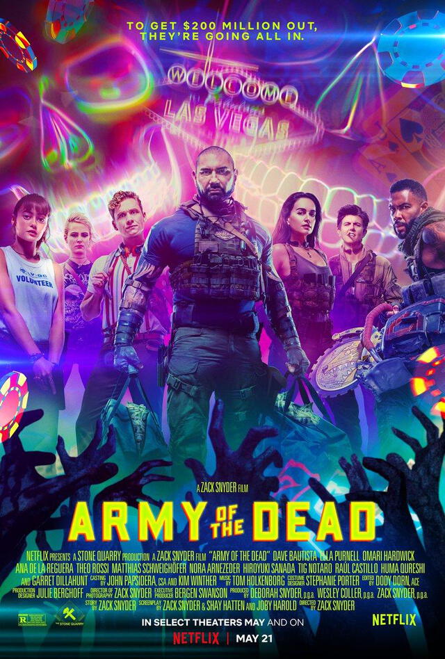 El nuevo afiche presenta a los protagonistas de Army of the dead. Foto: Netflix