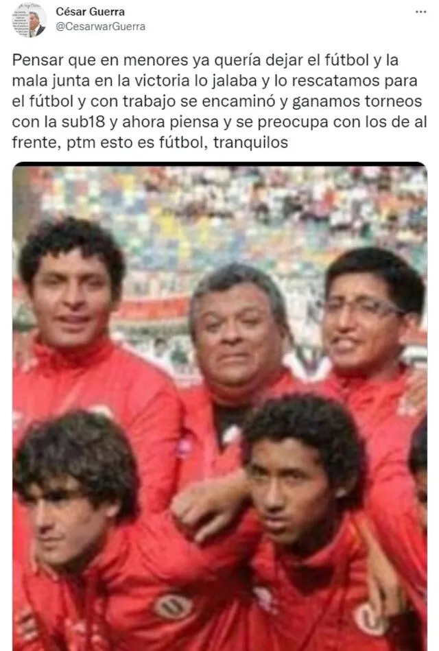 El empresario criticó las palabras del mediocampista de la selección peruana. Foto: captura de @CesarwarGuerra/Twitter