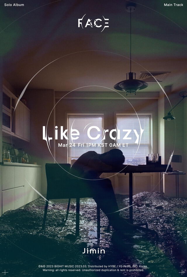 Jimin lanzará "Like crazy" este viernes 24. Foto: BIGHIT   