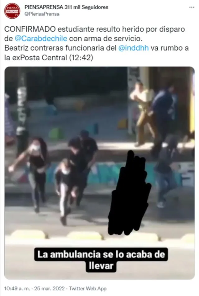 El hecho fue denunciado rápidamente en redes. Foto: captura de @PiensaPrensa/Twitter