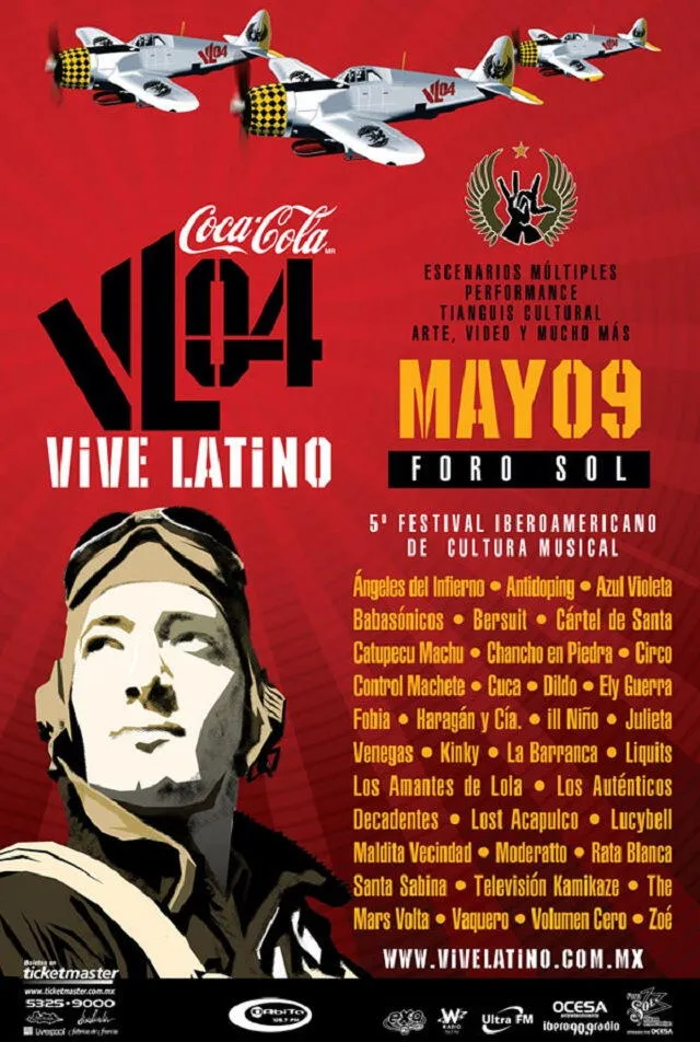 Cartel publicitario del Vive Latino 2004. (Foto: El Heraldo)