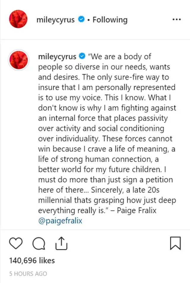 Miley Cyrus lanza su nueva canción ultra feminista Mother’s Daugther [VIDEO]