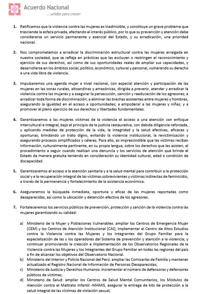 Sagasti suscribió Pacto de Lucha contra la Violencia hacia las Mujeres ...