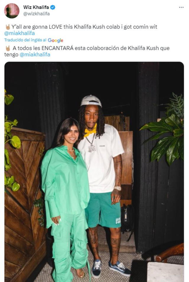  Mia Khalifa será parte del nuevo lanzamiento de Wiz Khalifa. Foto: captura/Twitter    