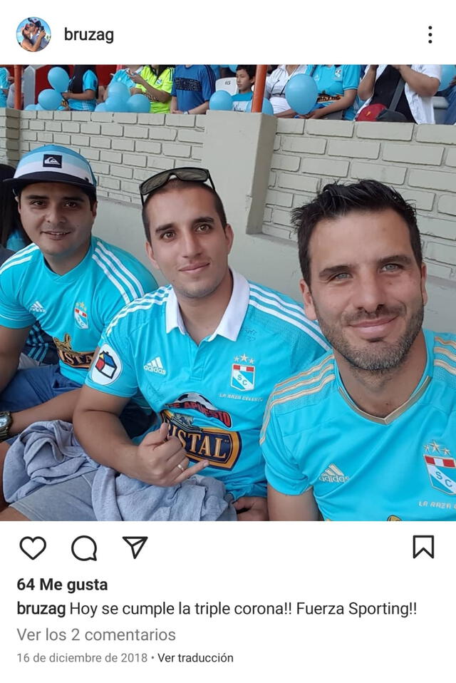 Adriana Lúcar es de Alianza Lima y su pareja, Bruno Zagal de Sporting Cristal. Foto: captura Instagram