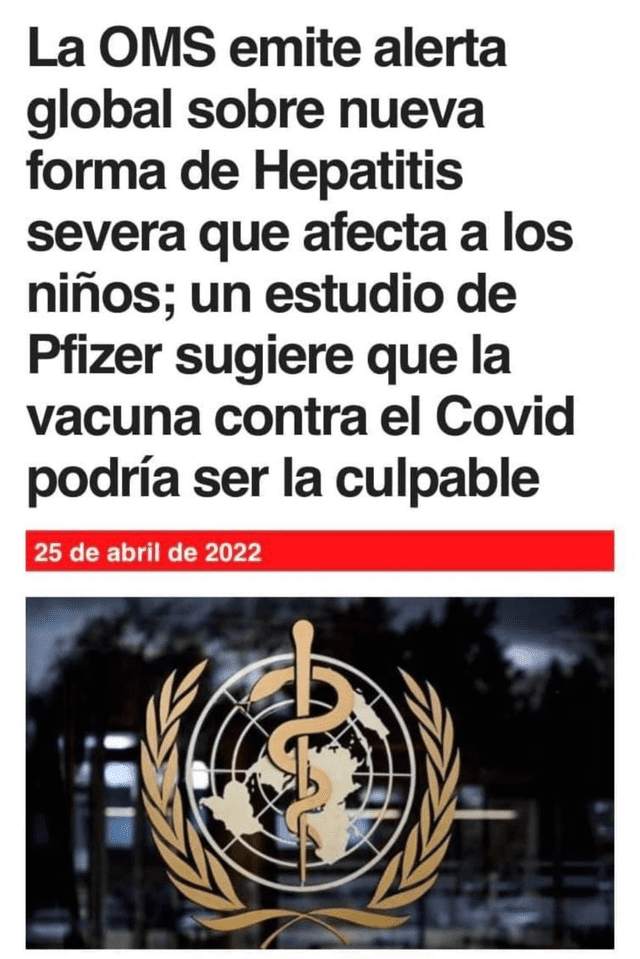 Publicación viral sobre brote de hepatitis en Europa.