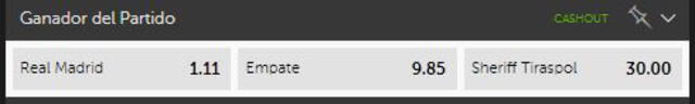 Real Madrid vs. Sheriff: apuestas y pronóstico Betsafe