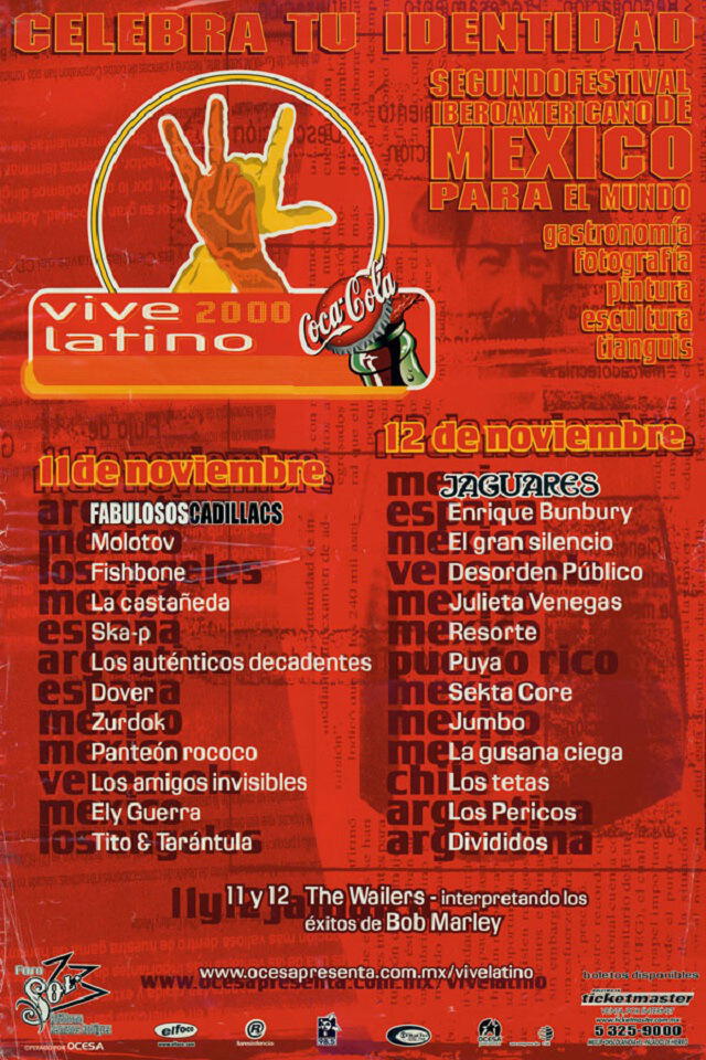 Cartel publicitario del Vive Latino 2000. (Foto: El Heraldo)