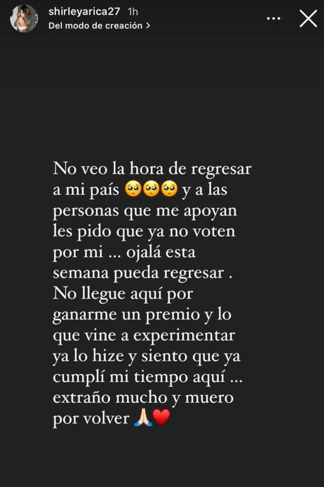 Shirley Arica asegura que no llegó al reality del amor por el premio, sino a ganar experiencia. Foto: Shirley Arica/Instagram.