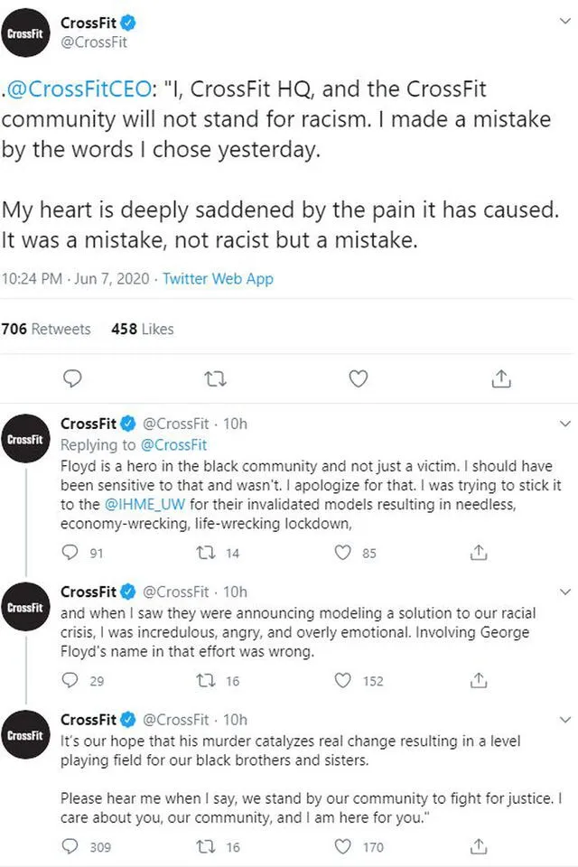 Glassman empezó a pedir disculpas, sin embargo, el daño ya estaba hecho. Foto: Twitter